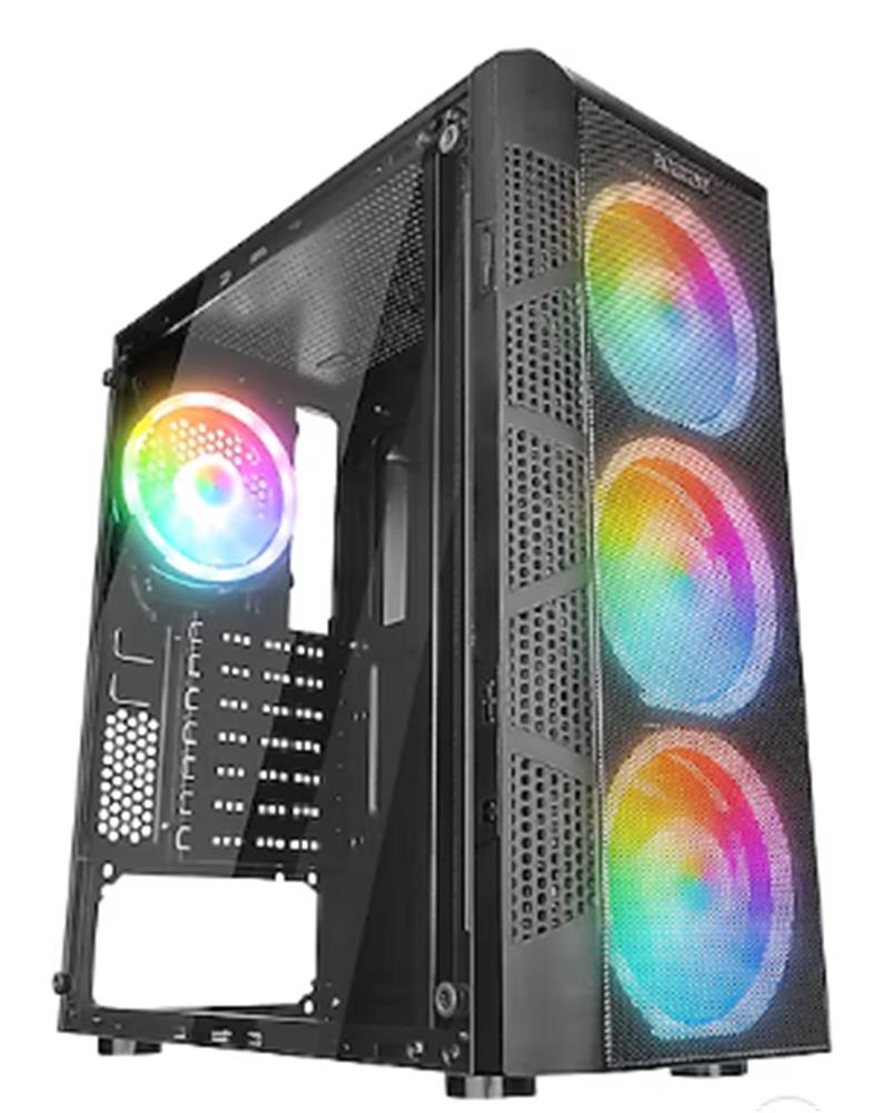 Everest CREST V1 Mesh Temperli Camlı 4x12cm Auto RGB Fan ATX Mid-T Gaming Oyuncu Kasası
