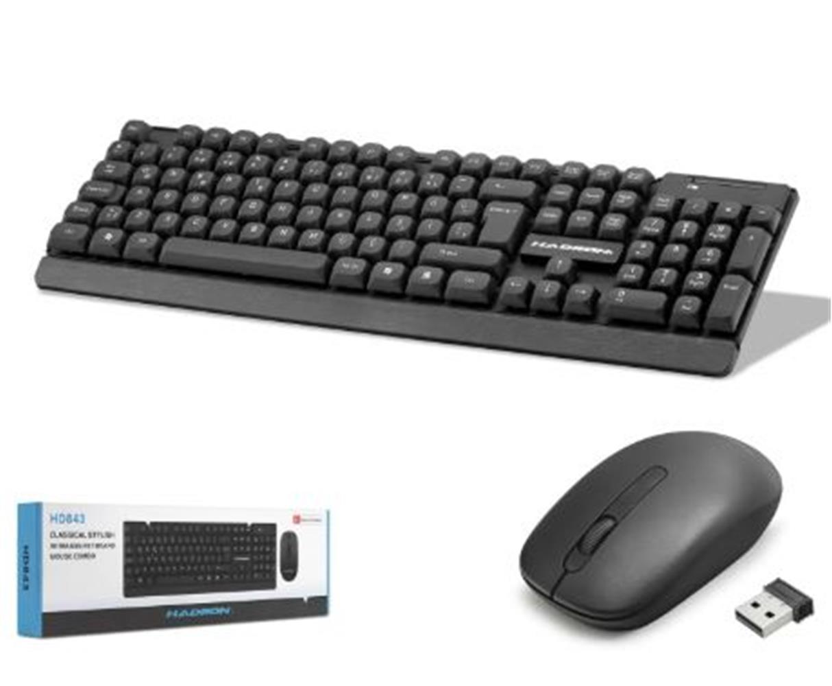 HADRON HD843 Kablosuz Klavye ve Mouse Seti - Siyah