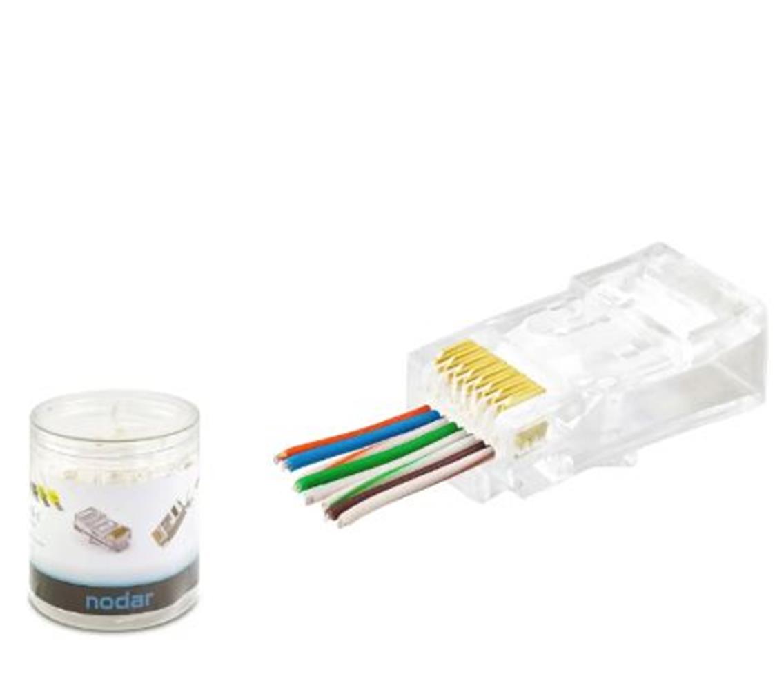 Kruxon ND2407 CAT6 EZ RJ45 Konnektör 100 Adet Plastik Kutu 