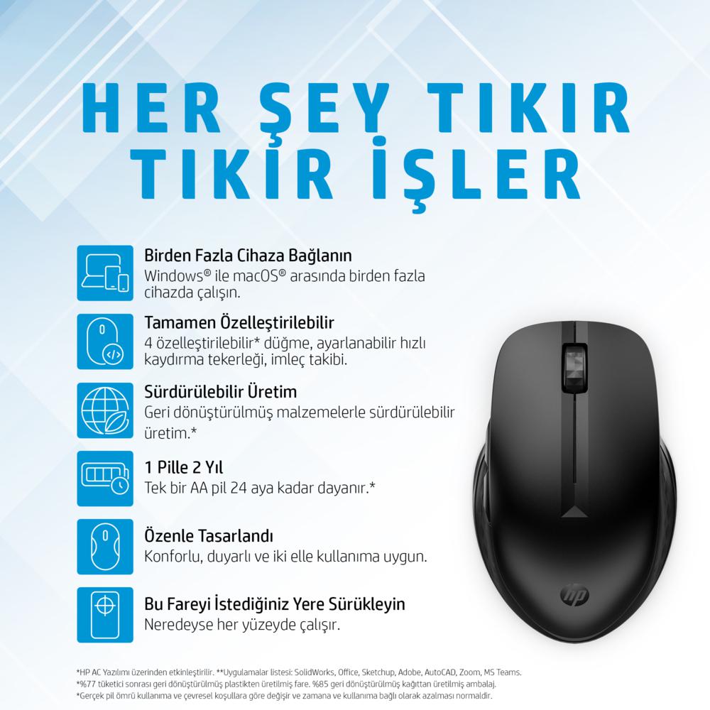 HP 435 3B4Q5UT Multi-Device Wireless Mouse Siyah