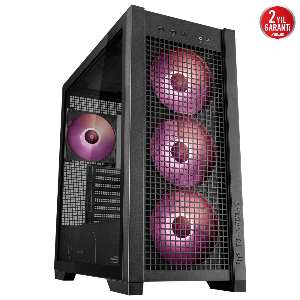 Asus TUF GAMING GT302 Siyah Temperli Cam EATX Mid Tower Fanlı ARGB  Kasa