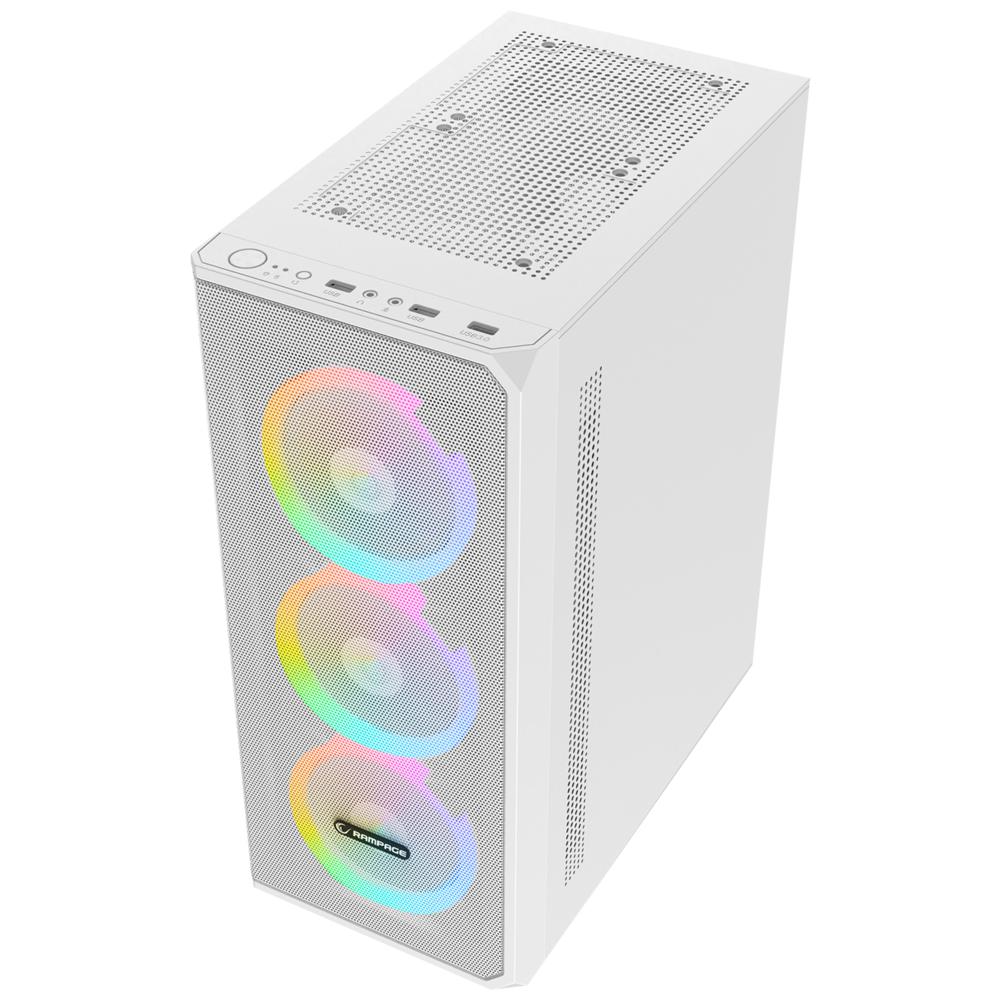 Rampage HELIOS Mesh 650W 80+ Beyaz Rainbow ATX Mid-T Gaming Oyuncu Kasası