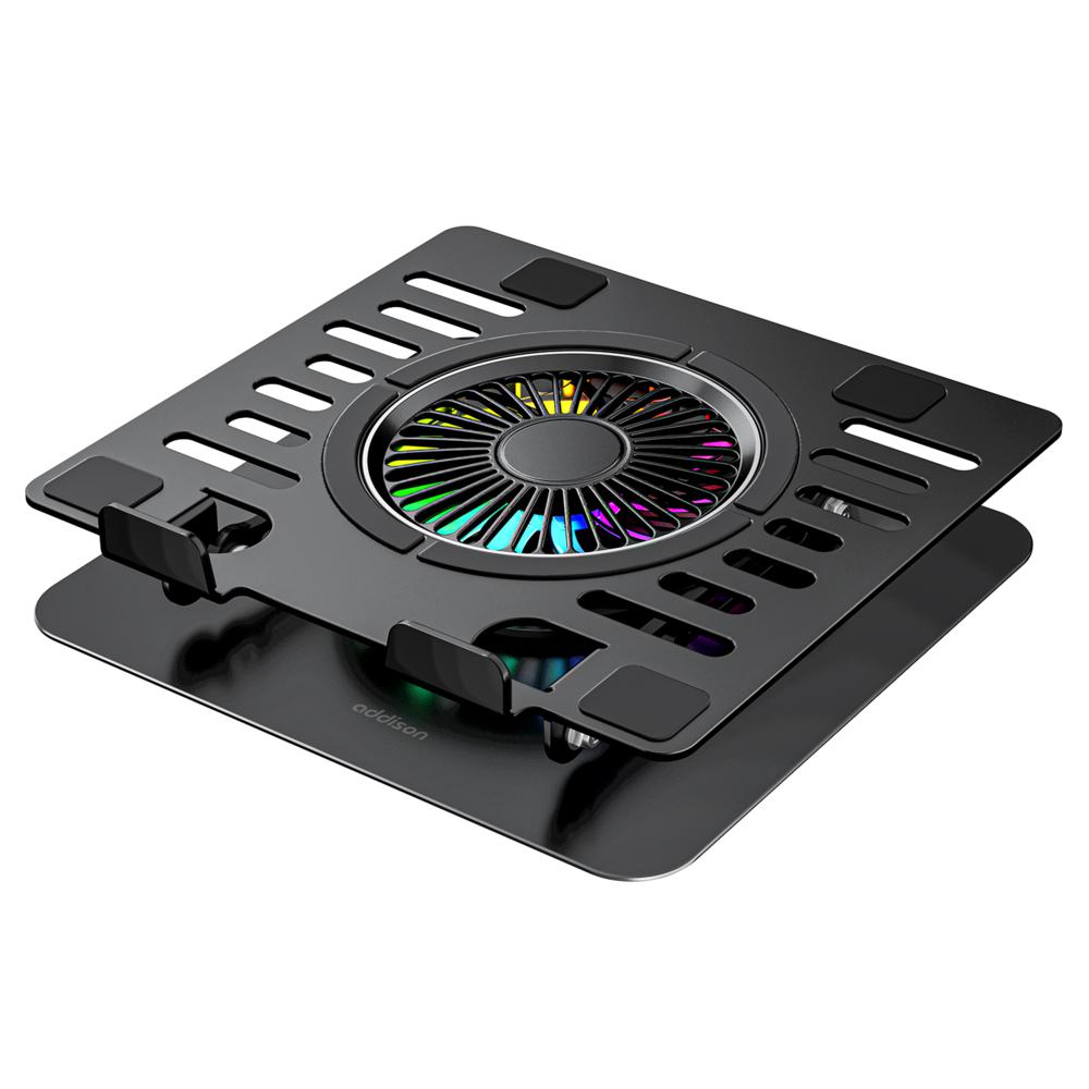 Addison AD-RC36 Steely 360 Derece RGB Fanlı Ayarlanabilir Metal Laptop Stand