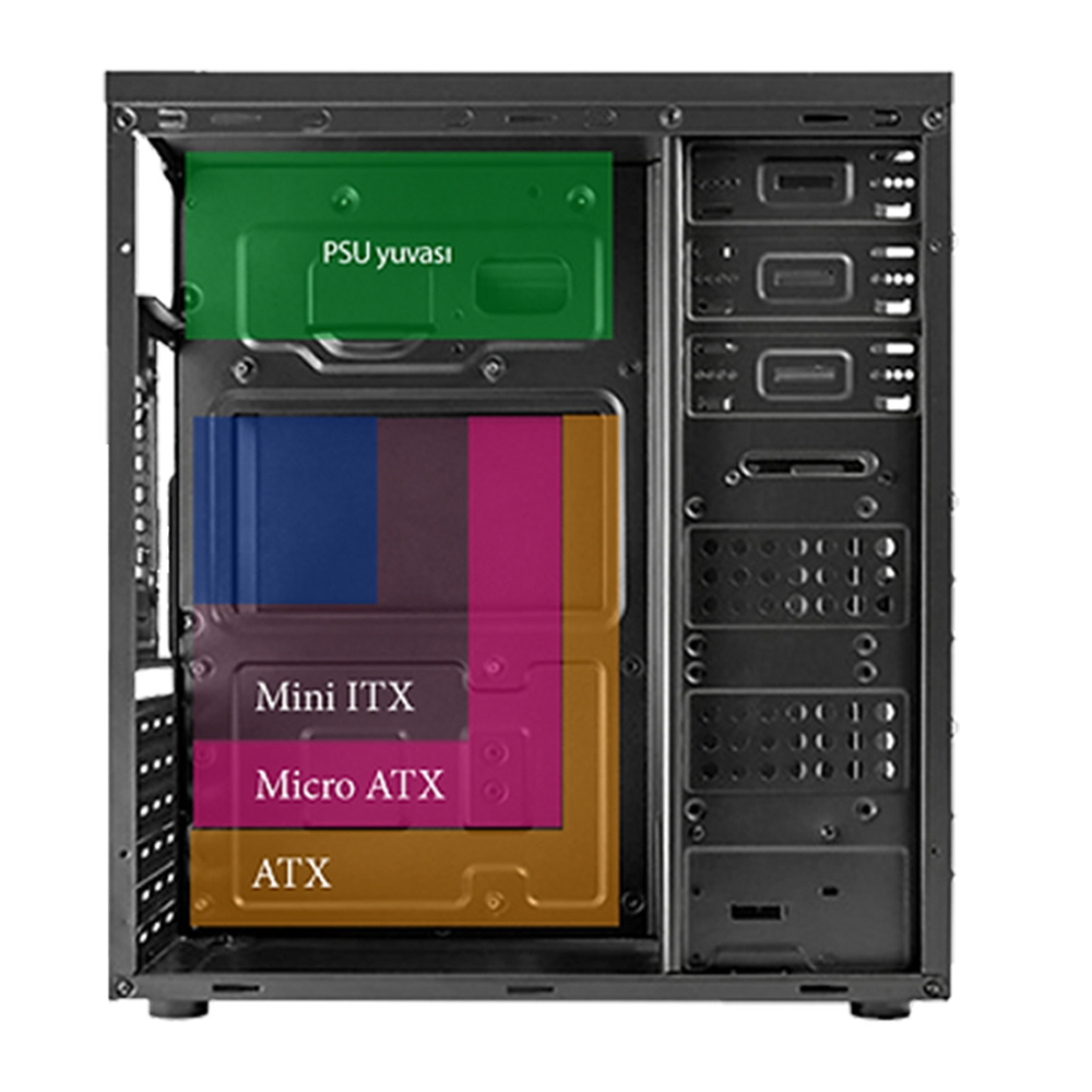 Vento TA-K61 550W 80+ Mid Tower Kasa Siyah
