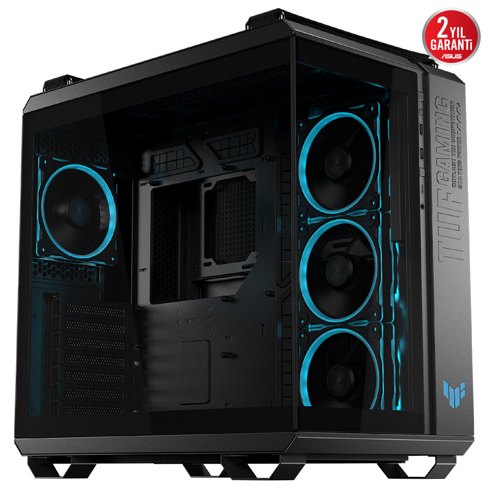 Asus TUF GAMING GT502 Siyah Horizon Temperli Cam ATX Mid Tower Fanlı ARGB  Kasa