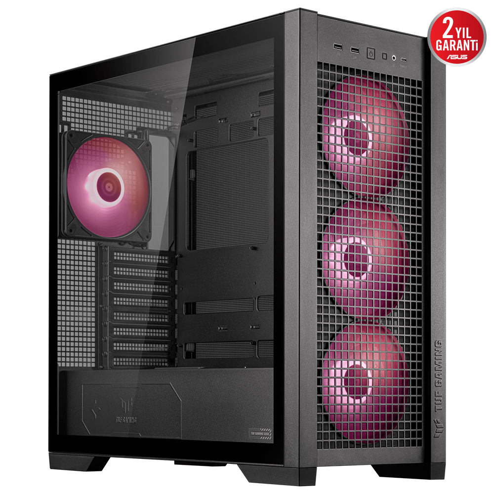 Asus TUF GAMING GT302 Siyah Temperli Cam EATX Mid Tower Fanlı ARGB  Kasa