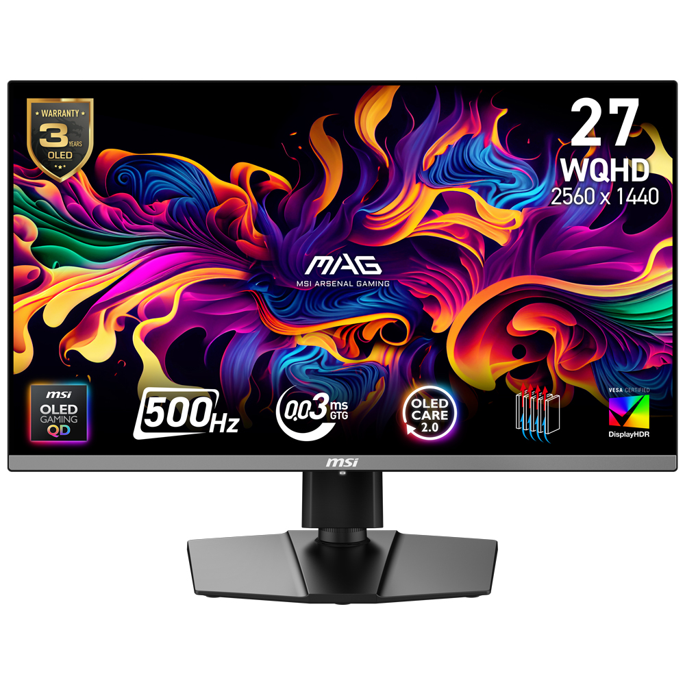 MSI 26.5" MAG 272QP QD-OLED X50 Flat 0.03ms Pivot FreeSync WQHD Monitör