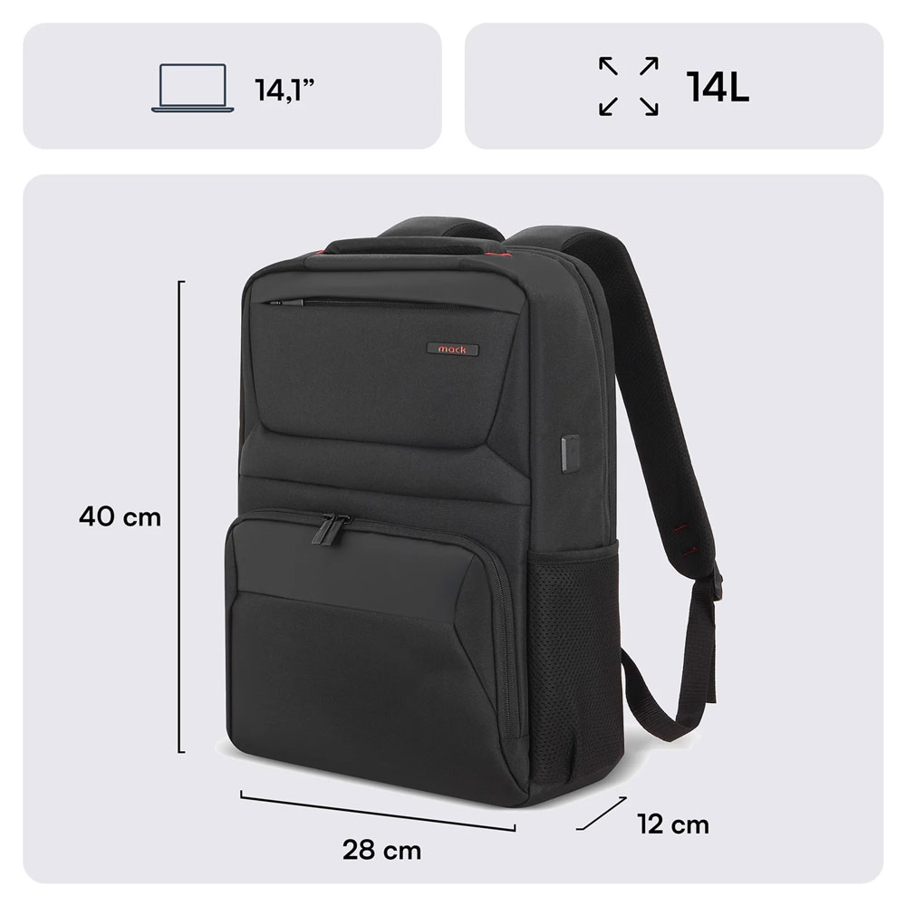 MACK MCC-804 14.1" Business X Notebook Sırt Çantası Siyah