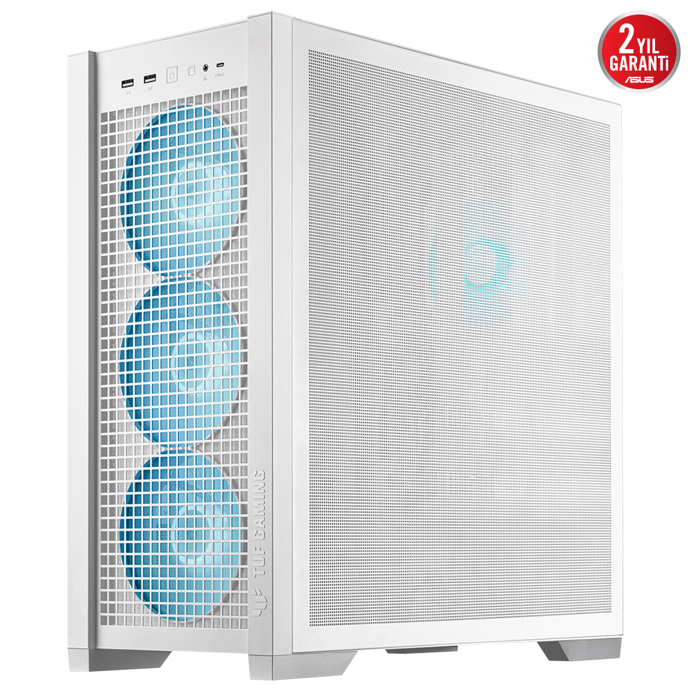 Asus TUF GAMING GT302 Beyaz Temperli Cam EATX Mid Tower Fanlı ARGB  Kasa