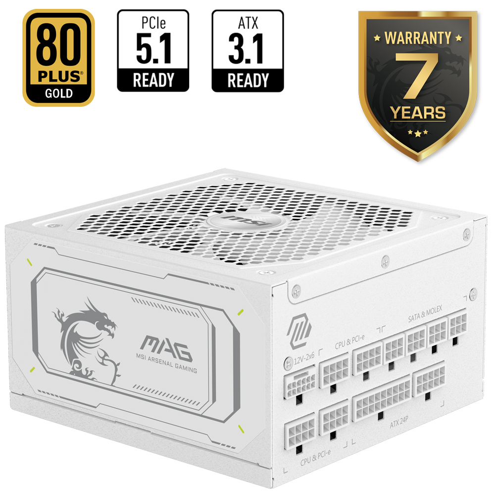 MSI MAG A1000GL 1000W WHITE 80+ Gold Full Modüler Güç Kaynağı