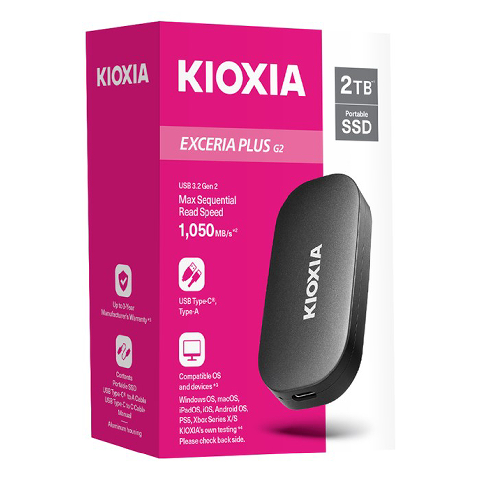 Kioxia 2TB EXCERIA PLUS G2 Taşınabilir SSD LXD20K002TG8