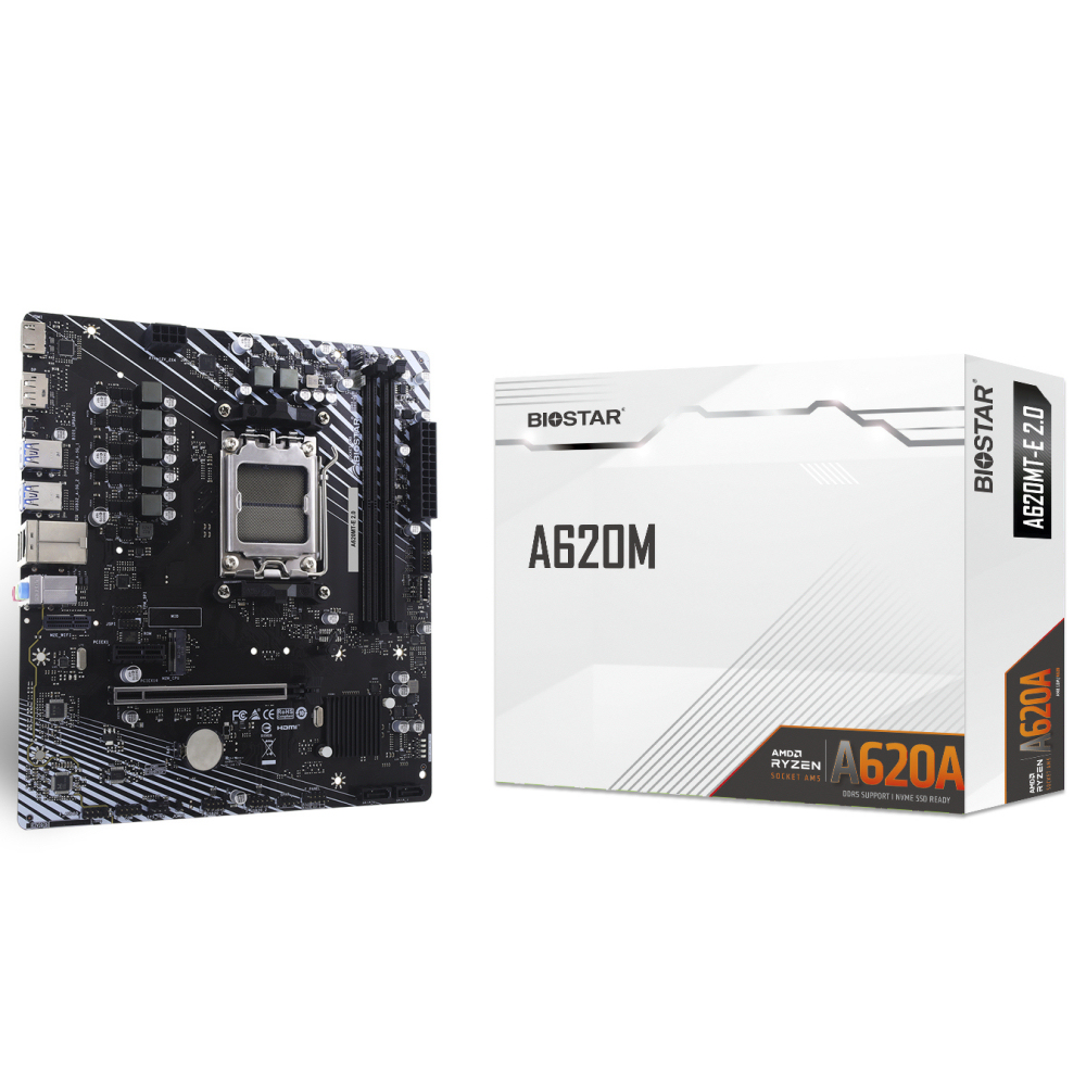 Biostar A620MT-E 2.0 AMD AM5 DDR5 8000(OC) HDMI DP M2 mATX