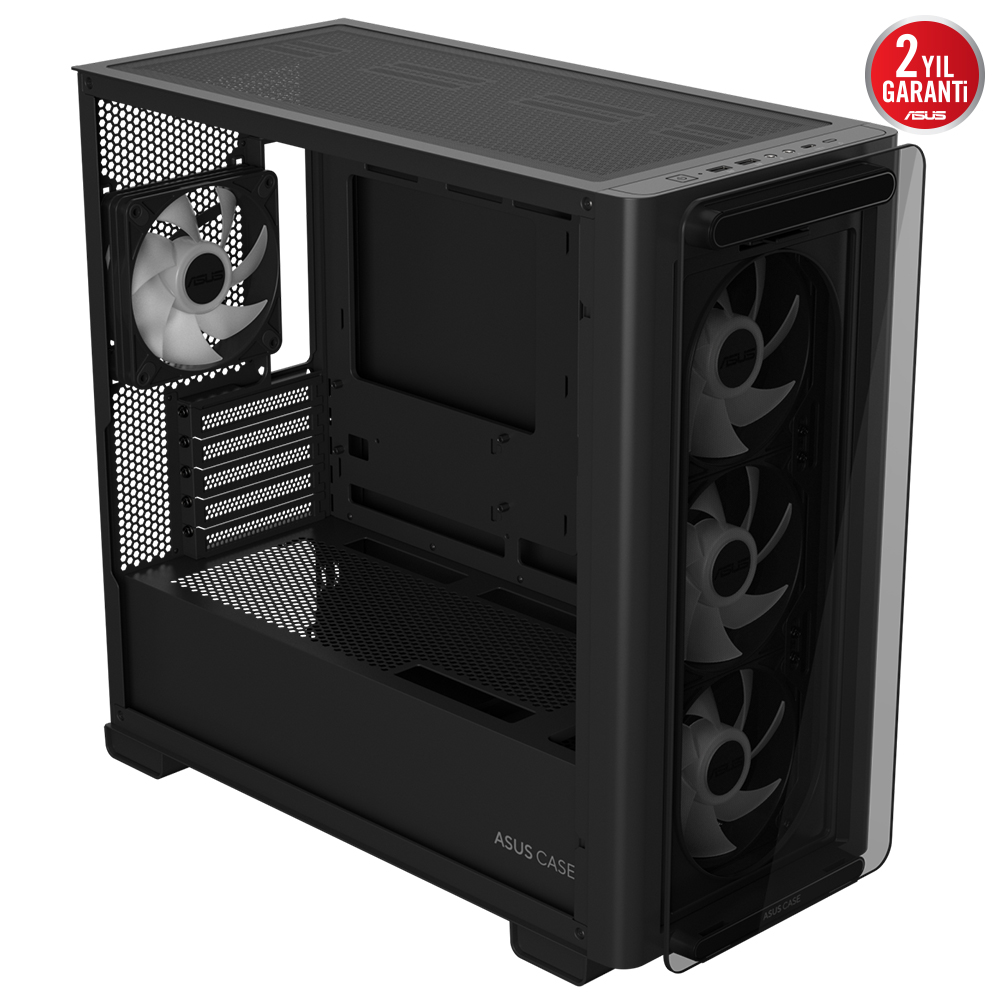 Asus A23 PLUS Siyah Temperli Cam mATX Mid Tower Fanlı ARGB Kasa