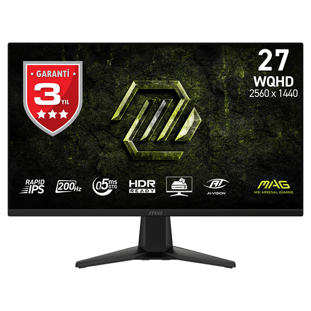 MSI 27" MAG 275QF E20 Flat RAPID IPS 0.5ms Free-Sync Siyah WQHD Monitör