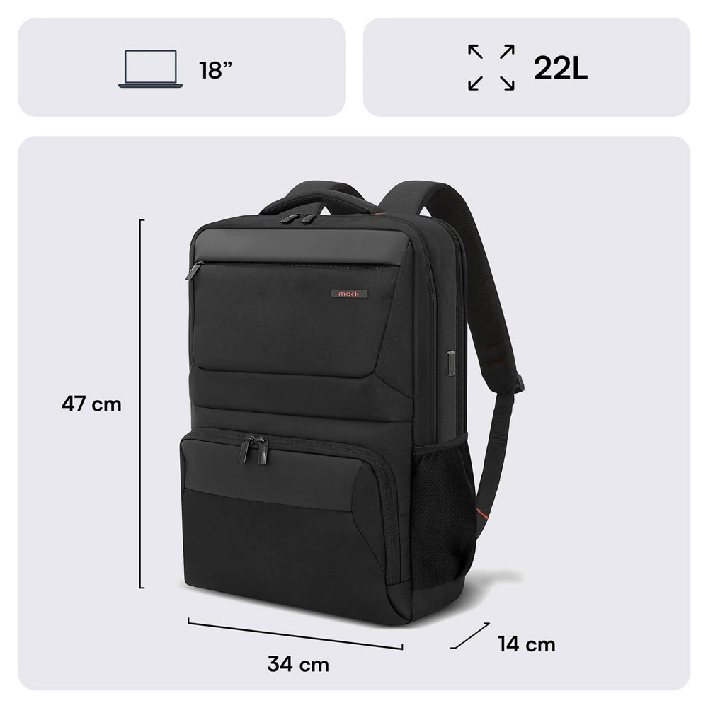 MACK MCC-807 18'' Business X Notebook Sırt Çantası Siyah