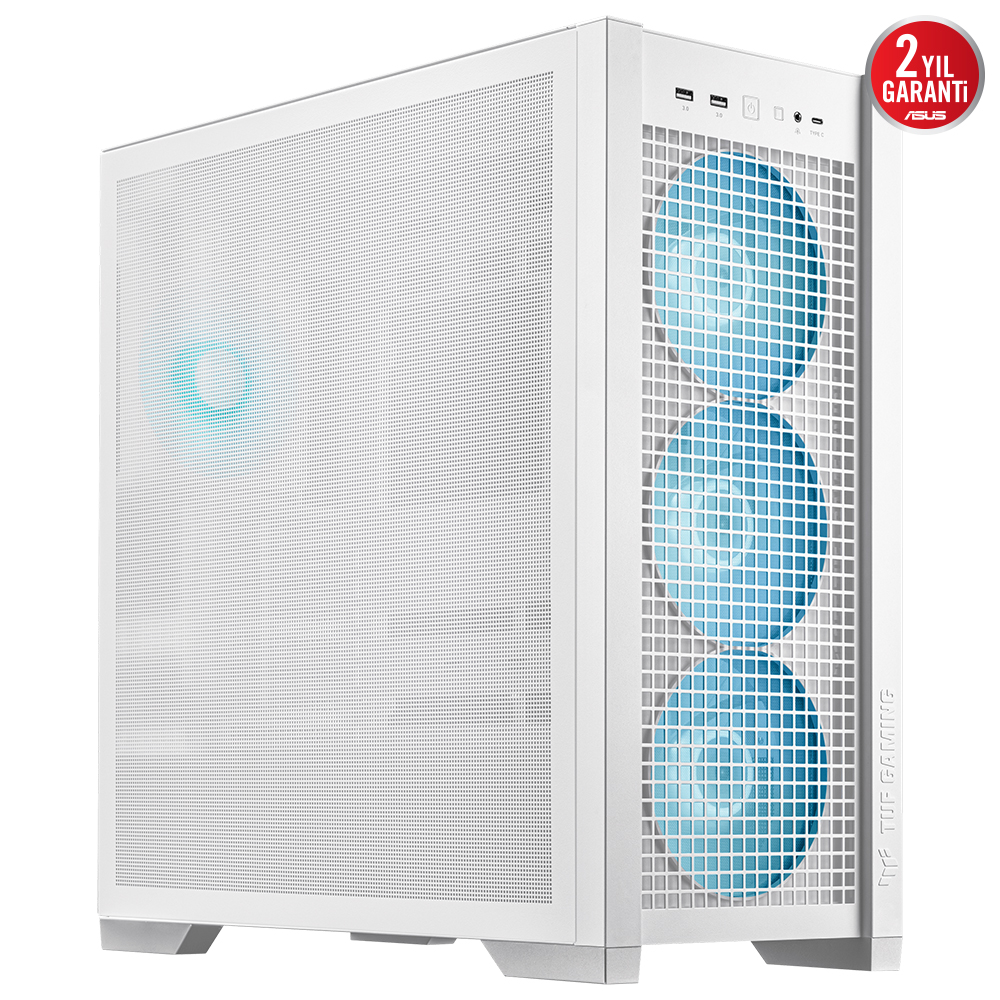 Asus TUF GAMING GT302 Beyaz Temperli Cam EATX Mid Tower Fanlı ARGB  Kasa
