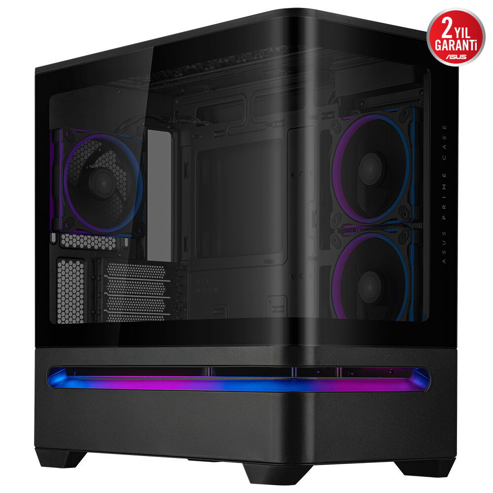 Asus PRIME AP202 Siyah Temperli Cam mATX Mini Tower Fanlı ARGB Kasa