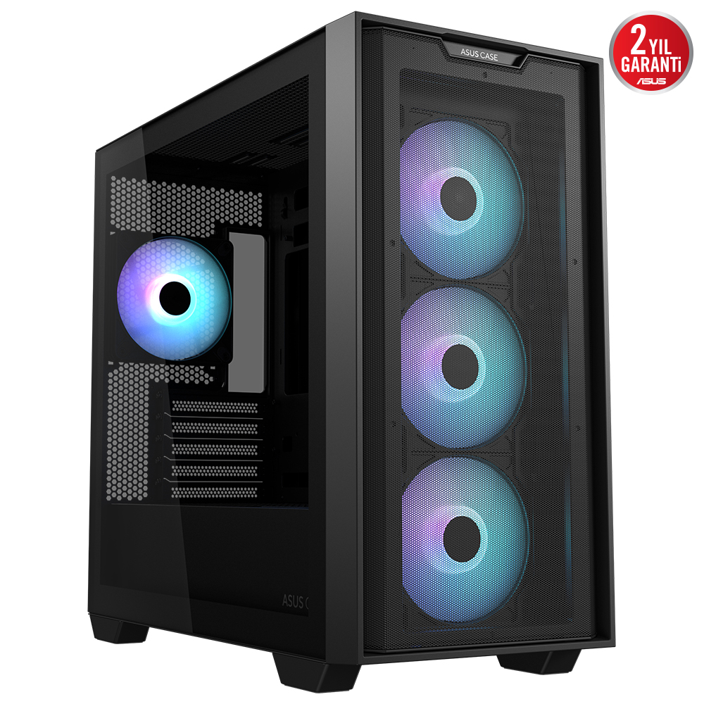 Asus A21 PLUS Siyah Temperli Cam mATX Mid Tower Fanlı ARGB  Kasa
