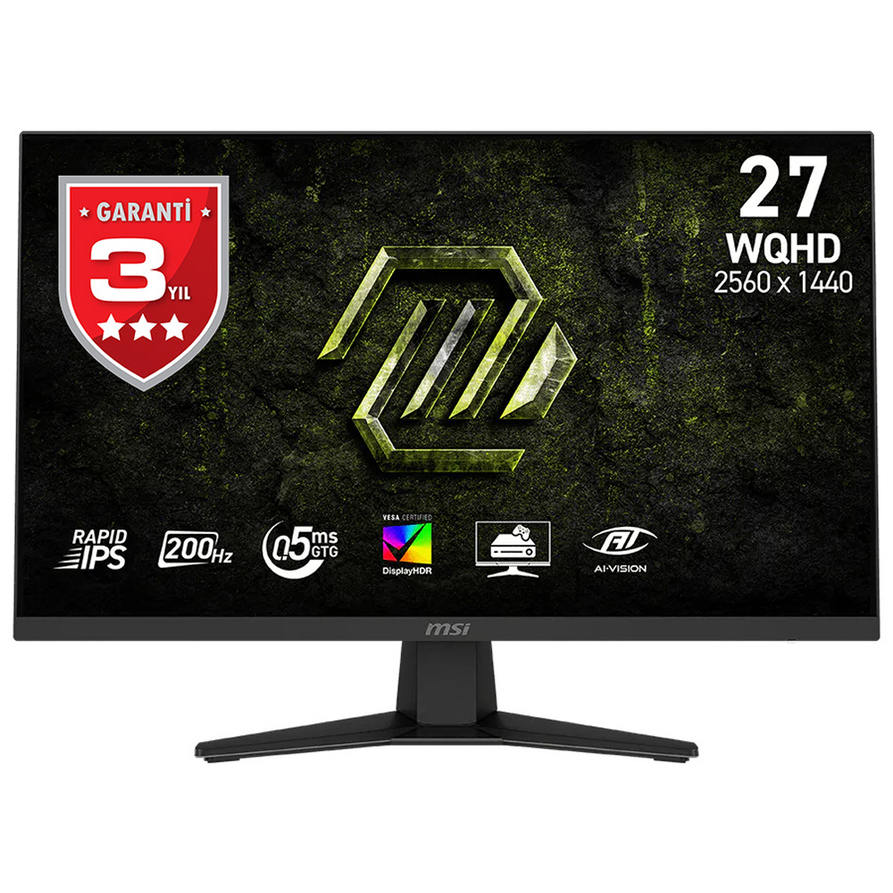 MSI 27" MAG 274QF E20 Flat RAPID IPS 0.5ms Adaptive-Sync Siyah WQHD Monitör
