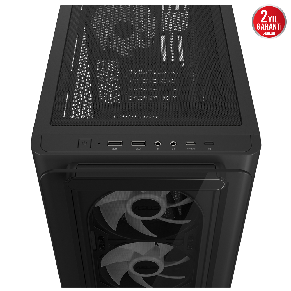 Asus A23 PLUS Siyah Temperli Cam mATX Mid Tower Fanlı ARGB Kasa