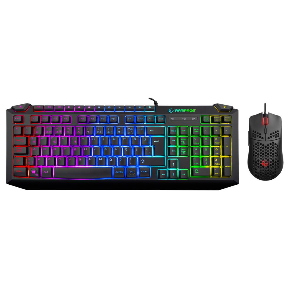 Rampage KB-R310 BROKER V2 Siyah Usb 12800 DPI Oyuncu Klavye + Mouse Set