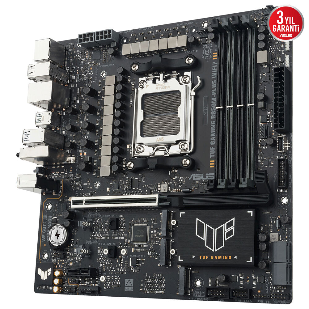 Asus TUF GAMING B850M-PLUS WIFI7 AMD AM5 DDR5 8000 DP HDMI 3xM2 USB3.2 mATX