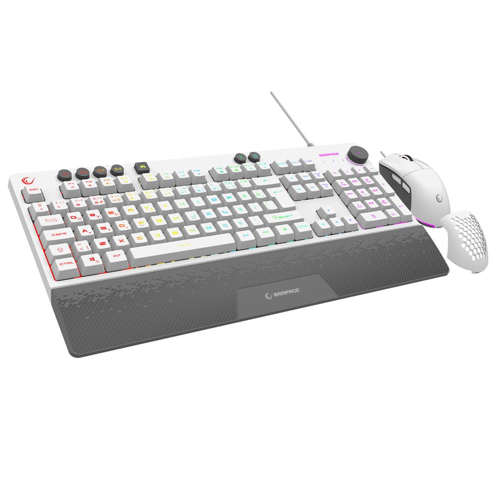 Rampage ECLIPSE Beyaz Usb RGB Aydınlatmalı Q Gaming Oyuncu Klavye Mouse Set