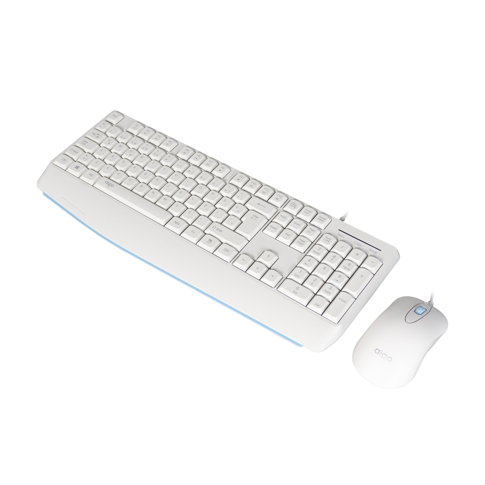 AIGO AK310 Pro Beyaz Kablolu Q Klavye + Mouse Set