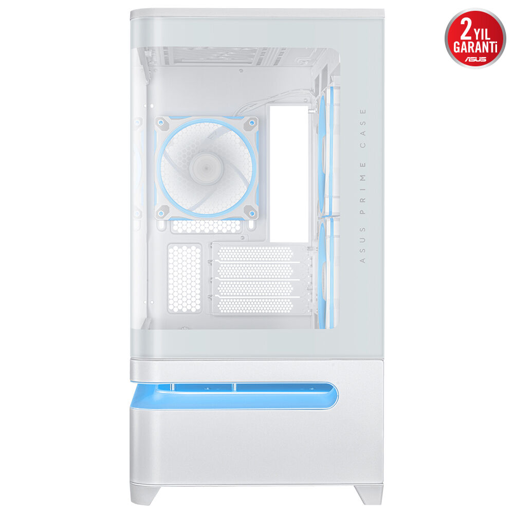 Asus PRIME AP202 Beyaz Temperli Cam mATX Mini Tower Fanlı ARGB Kasa
