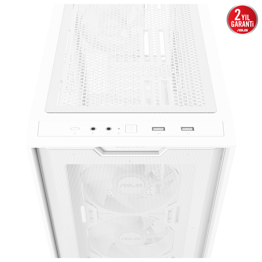 Asus A21 PLUS Beyaz Temperli Cam mATX Mid Tower Fanlı ARGB Kasa
