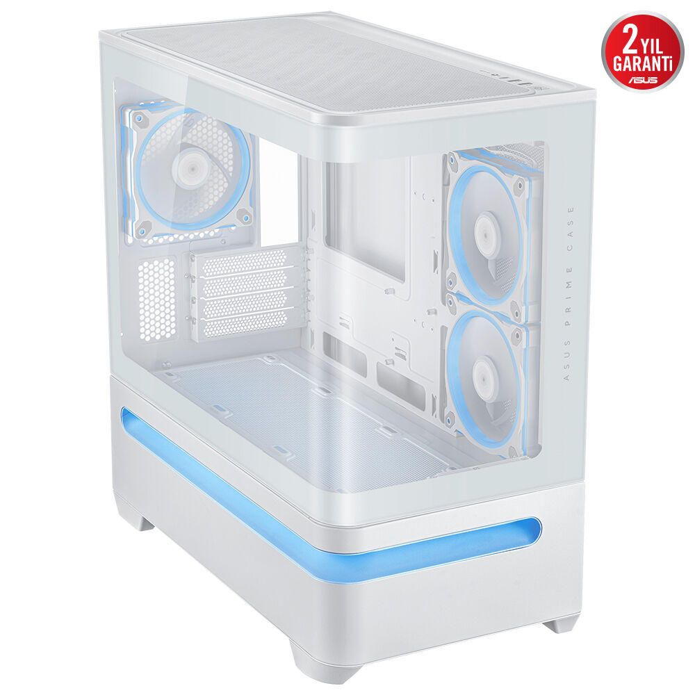 Asus PRIME AP202 Beyaz Temperli Cam mATX Mini Tower Fanlı ARGB Kasa