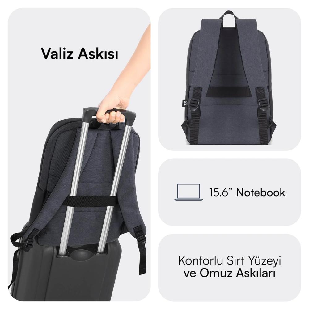 MACK MCE-1103 15.6" UNICITY Eco Notebook Sırt Çantası Siyah