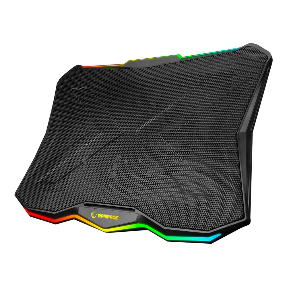 Rampage AD-RC8 SHOWY Siyah 180mm Fan 15''-17'' RGB Işıklı Notebook Soğutucu Stand