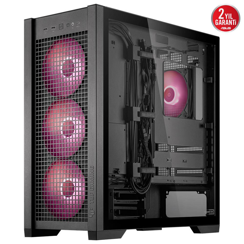Asus TUF GAMING GT302 Siyah Temperli Cam EATX Mid Tower Fanlı ARGB  Kasa