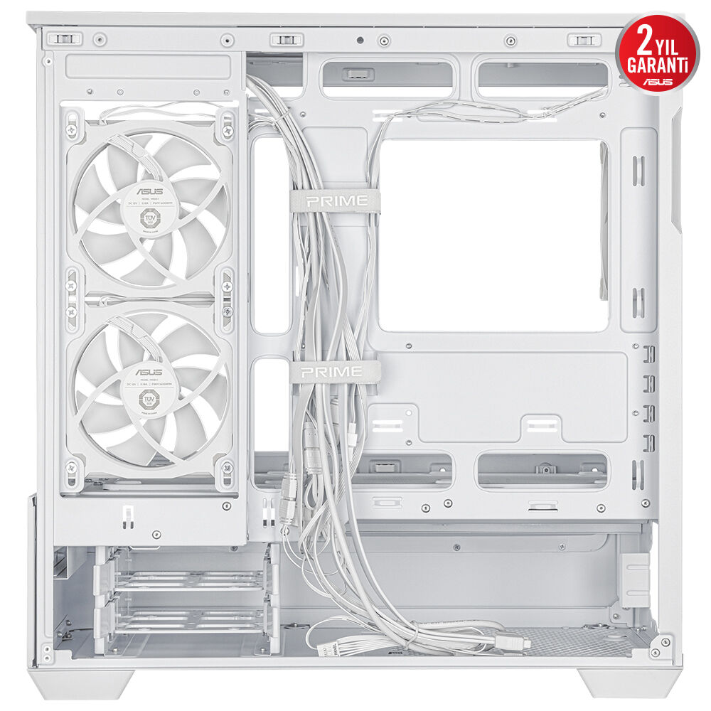 Asus PRIME AP202 Beyaz Temperli Cam mATX Mini Tower Fanlı ARGB Kasa
