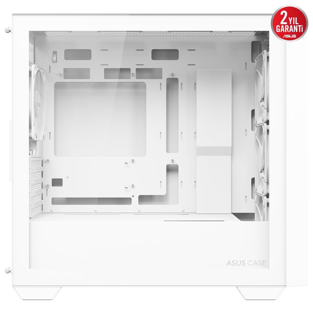 Asus A21 PLUS Beyaz Temperli Cam mATX Mid Tower Fanlı ARGB Kasa