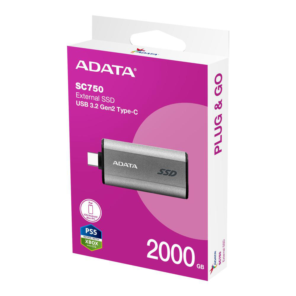 ADATA 1TB SC750 Taşınabilir SSD SC750-1000G-CCBK