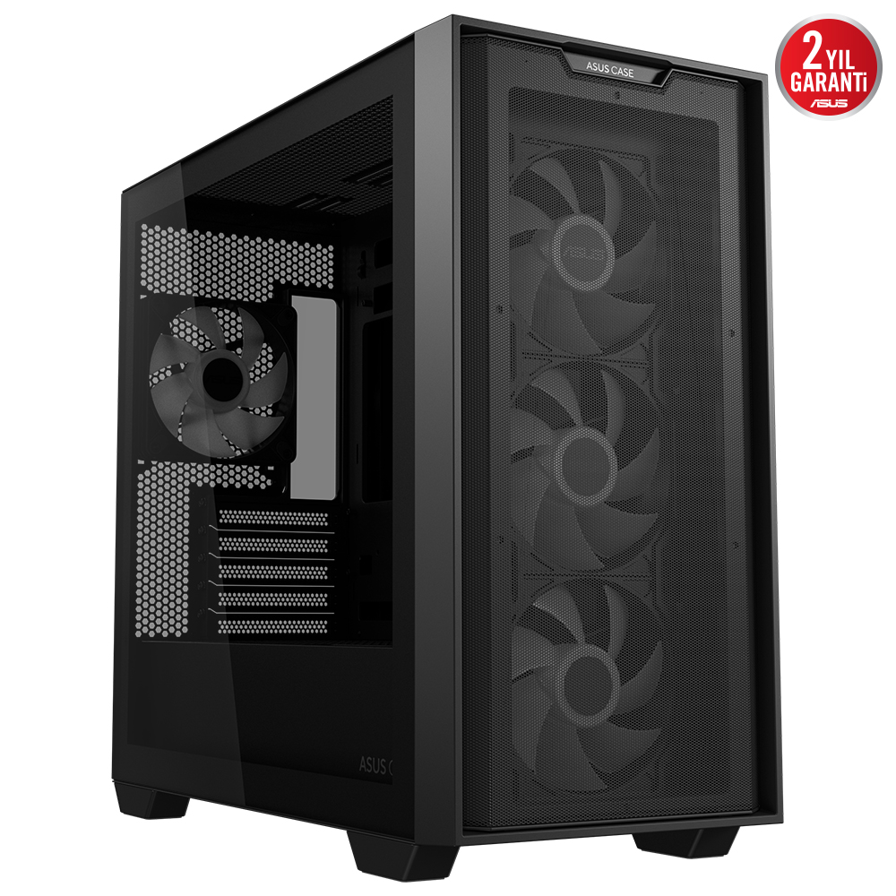 Asus A21 PLUS Siyah Temperli Cam mATX Mid Tower Fanlı ARGB  Kasa