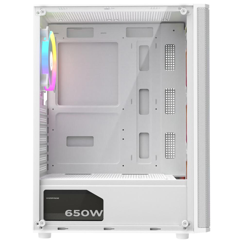 Rampage HELIOS Mesh 650W 80+ Beyaz Rainbow ATX Mid-T Gaming Oyuncu Kasası