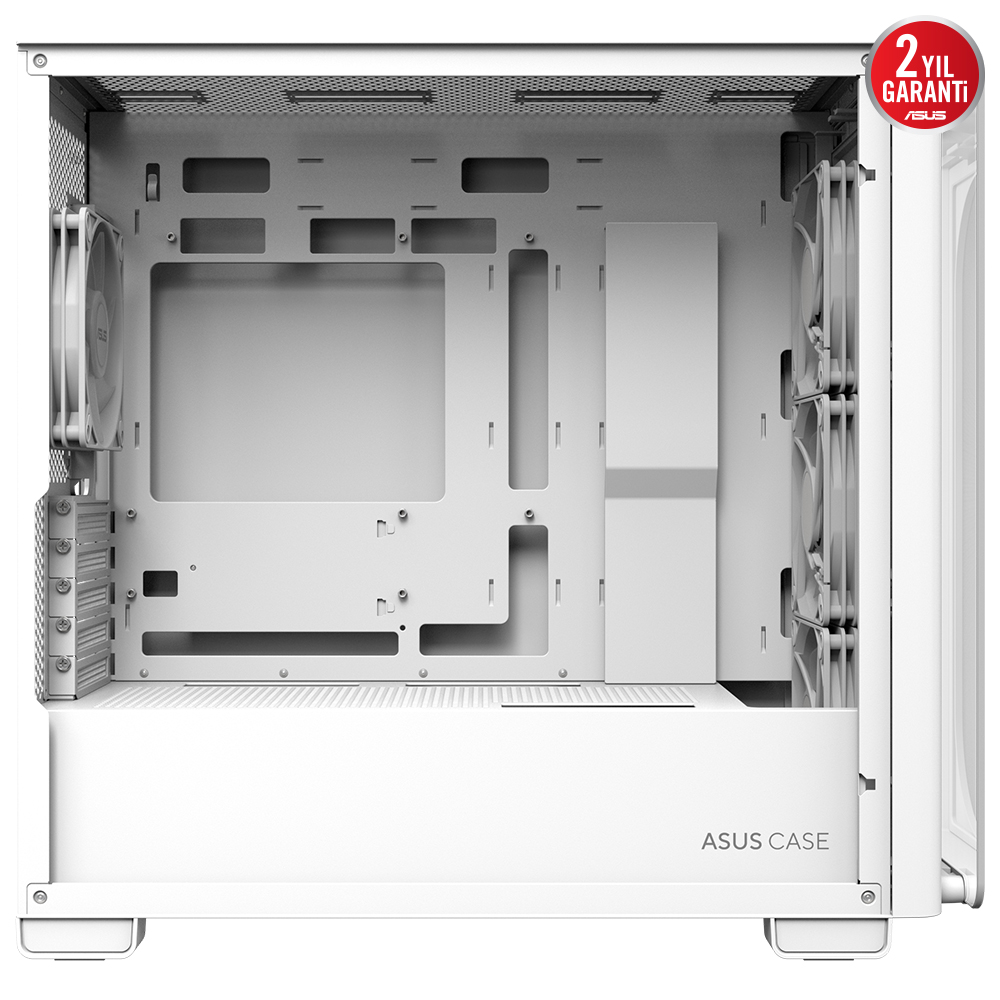Asus A23 PLUS Beyaz Temperli Cam mATX Mid Tower Fanlı ARGB Kasa