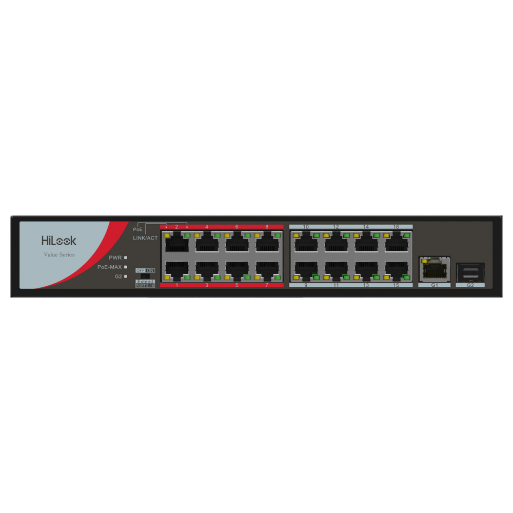 HiLook NS-0318P-130(B)(O-STD) 16Port 10/100 PoE+1x10/100/1000 RJ45+1xSFP Switch