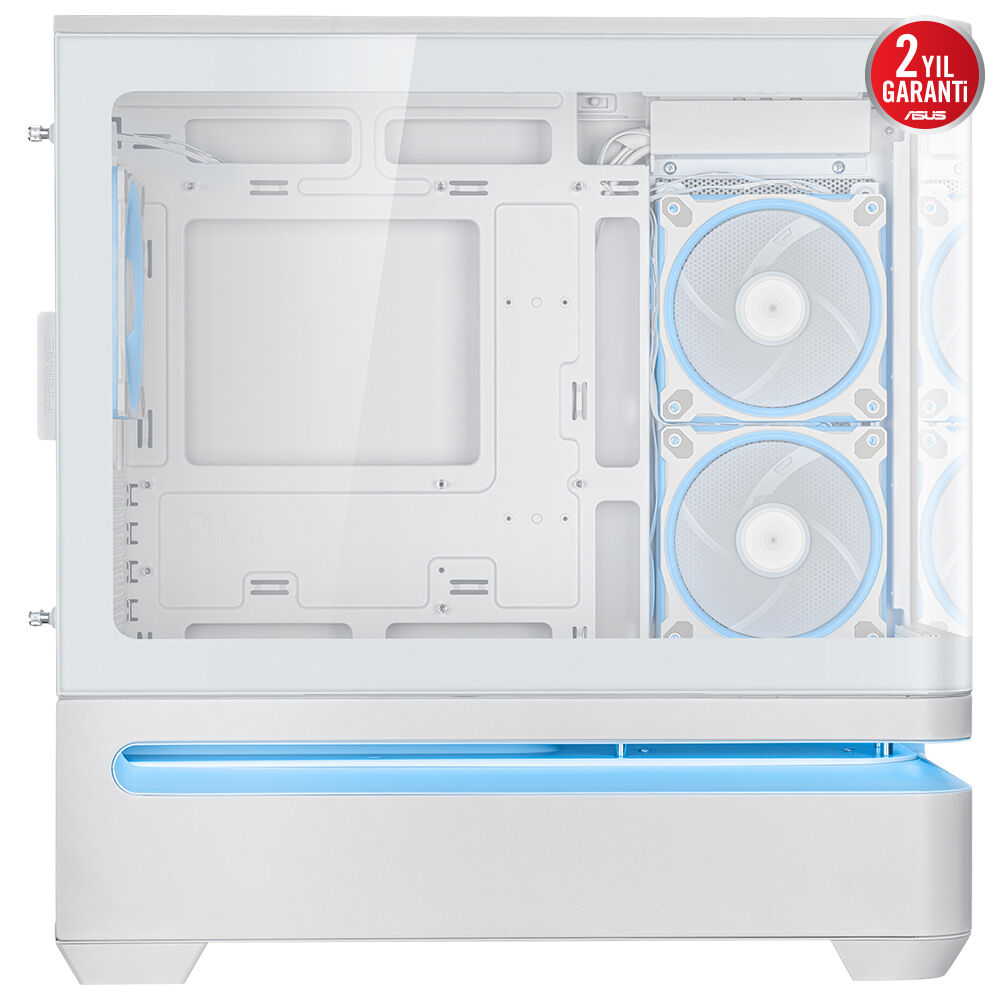Asus PRIME AP202 Beyaz Temperli Cam mATX Mini Tower Fanlı ARGB Kasa