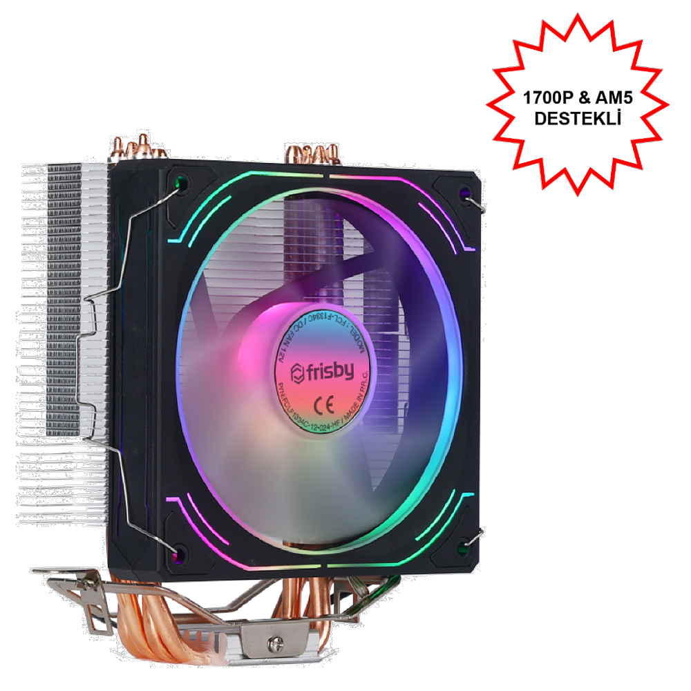 Frisby FCL-F1334C CPU RGB Alüminyum Saf Bakır Fan 1851/AM5