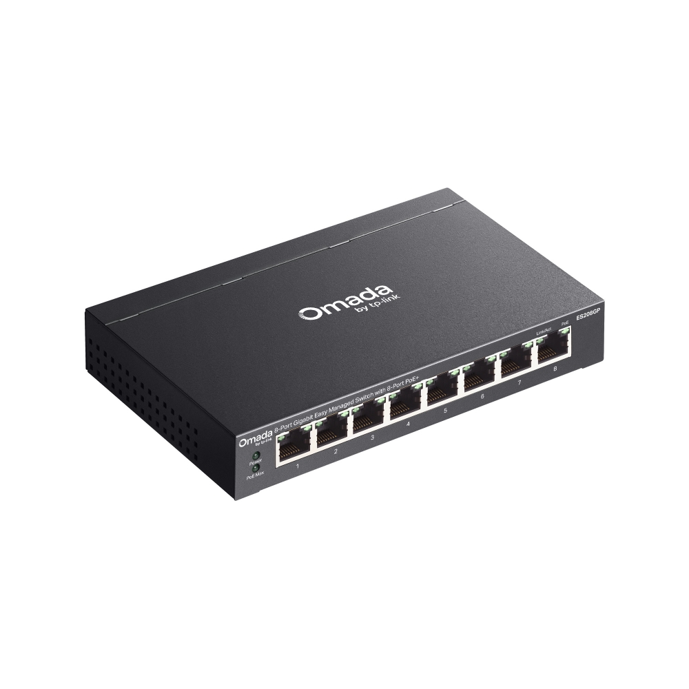 TP-LINK OMADA ES208GP 8 Port Gigabit 8 Port POE+ Kolay Yönetilebilir Desktop Swıtch
