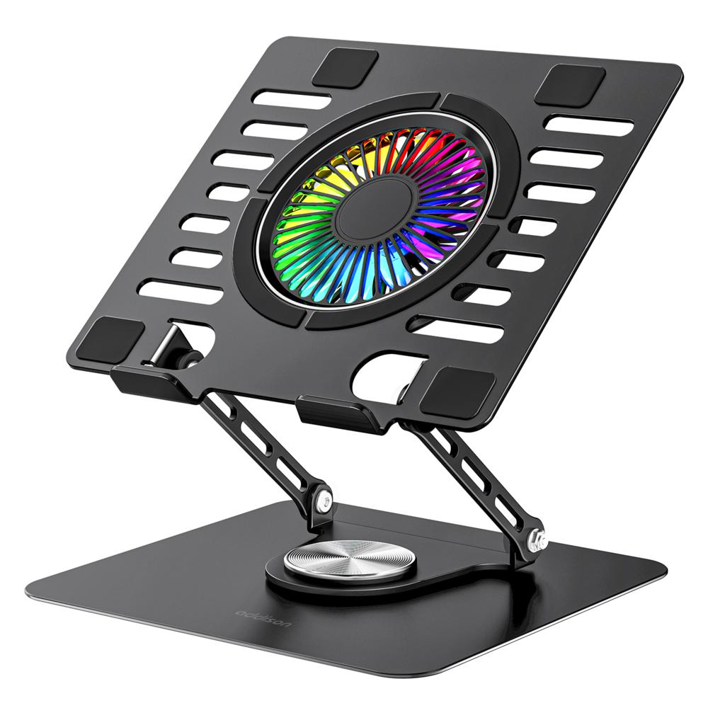 Addison AD-RC36 Steely 360 Derece RGB Fanlı Ayarlanabilir Metal Laptop Stand