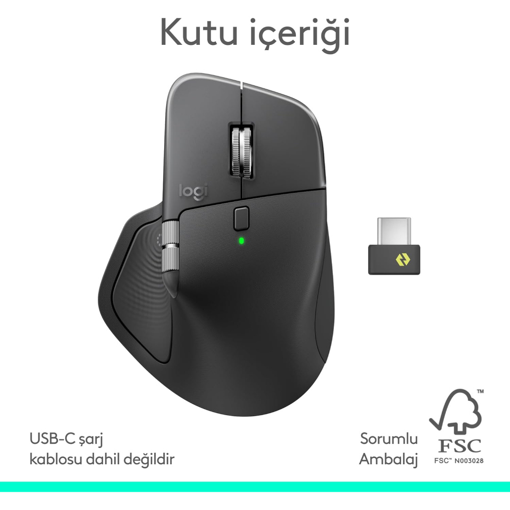 Logitech MX Master 4 Kablosuz Performans Mouse Siyah 910-007562