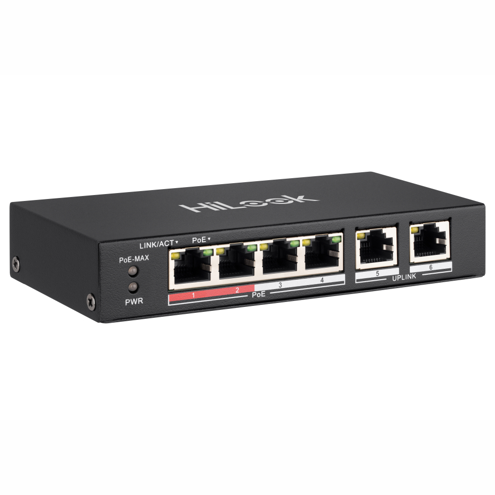 HiLook NS-0106P-35(O-STD) 4Port 10/100 PoE+2x10/100 RJ45 Switch
