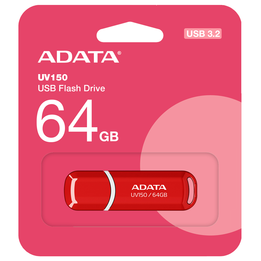 ADATA UV150 64GB USB3.2 Red AUV150-64G-RRD