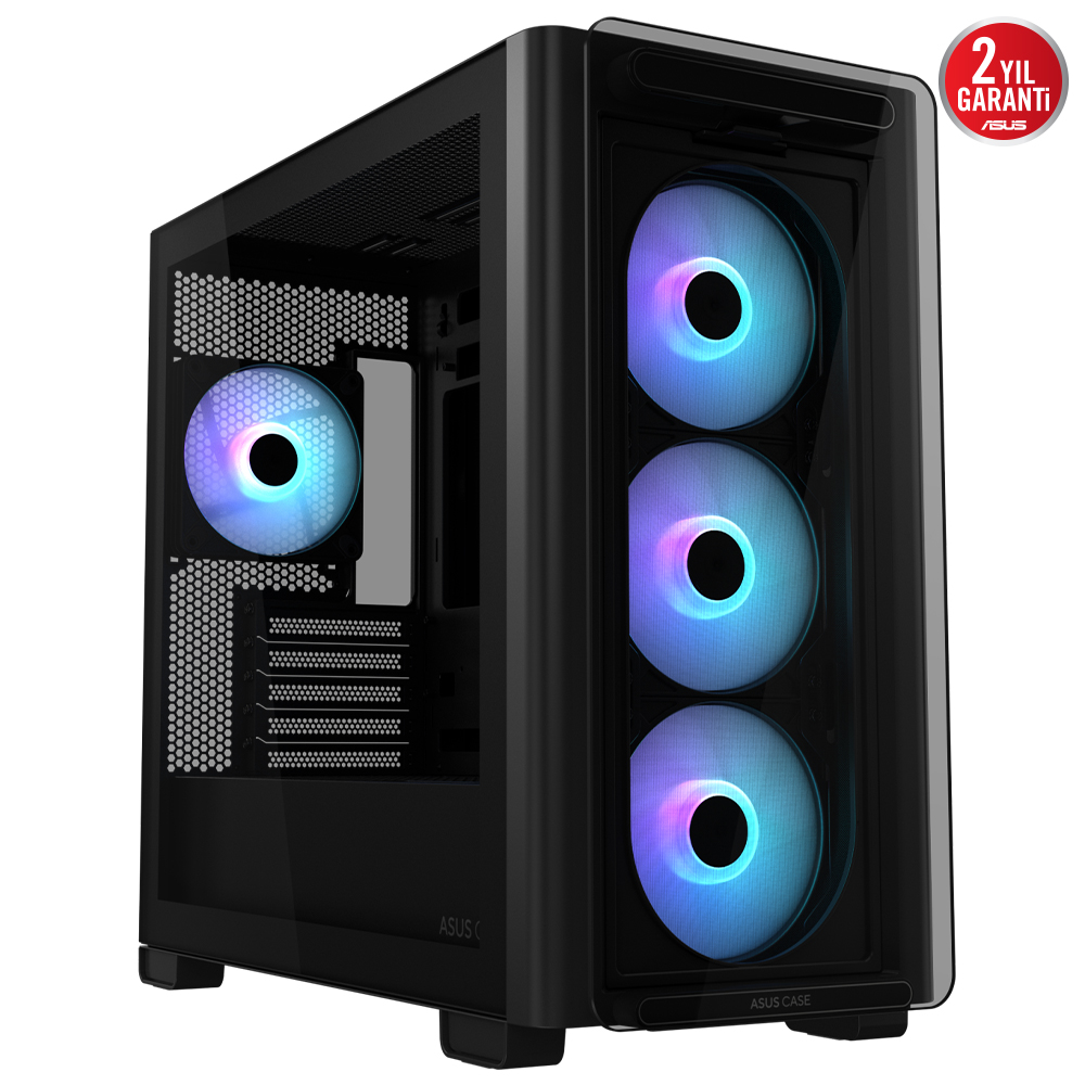 Asus A23 PLUS Siyah Temperli Cam mATX Mid Tower Fanlı ARGB Kasa