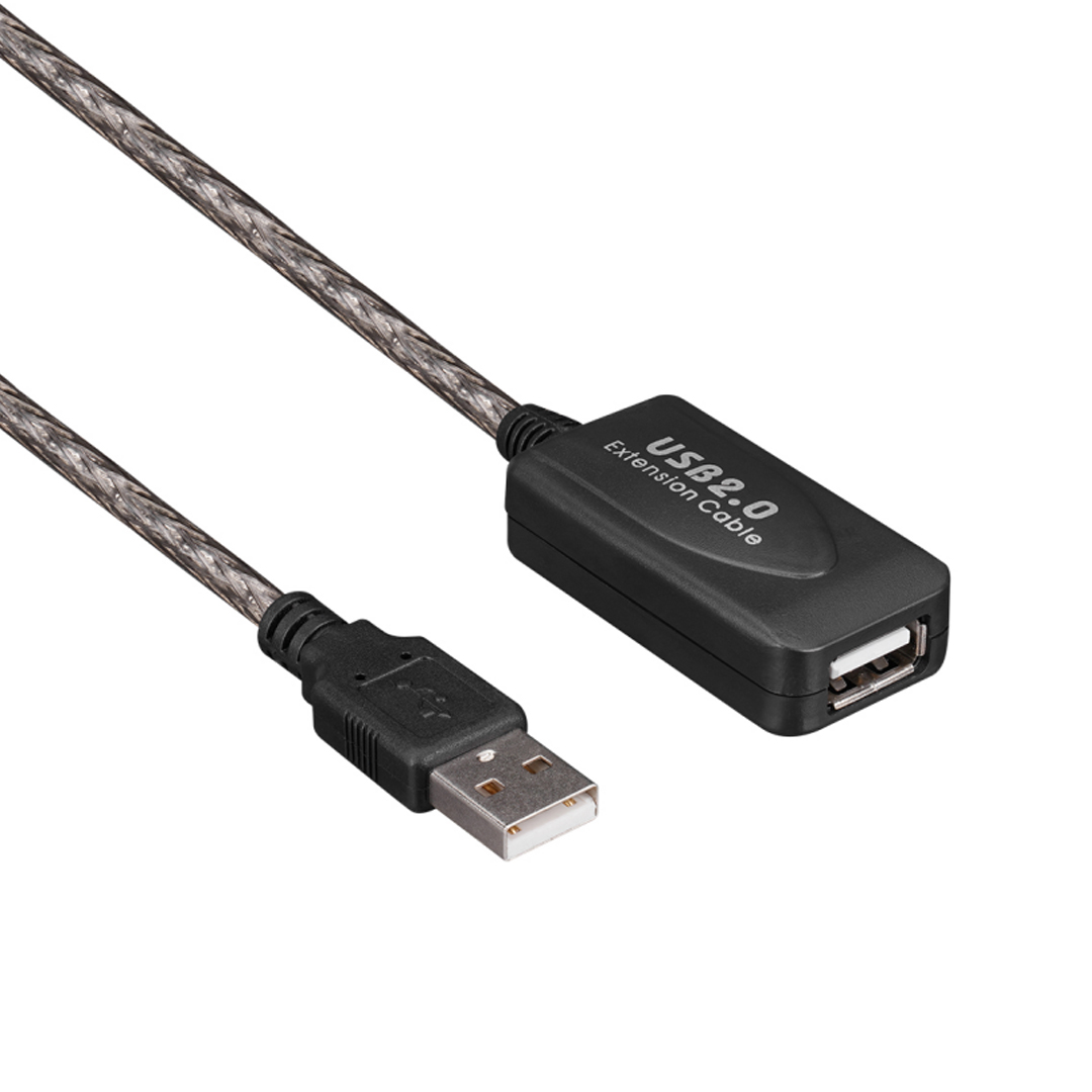 Powermaster PM-11426 15 Metre Şeffaf Korumalı USB 2.0 Uzatma Kablosu